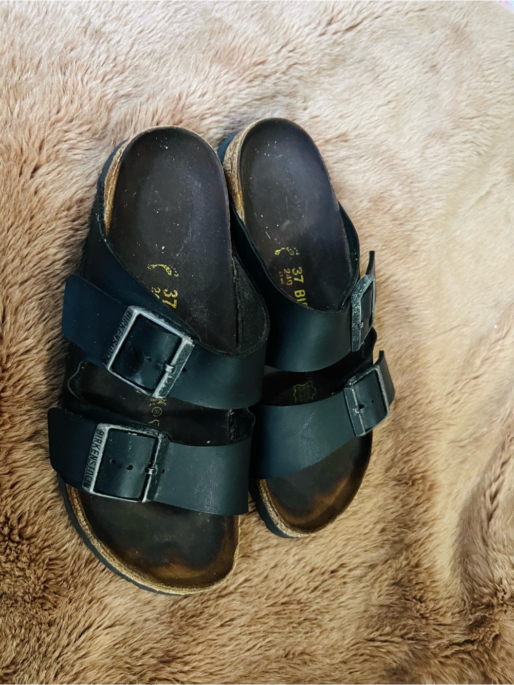 Birkenstock Women’s Black Two-Strap Sandals